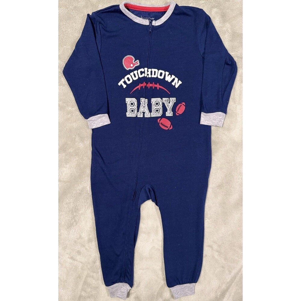 Toddler Boy Cuddl Duds Jammies For Your Families-Touchdown Baby pajamas size 2T